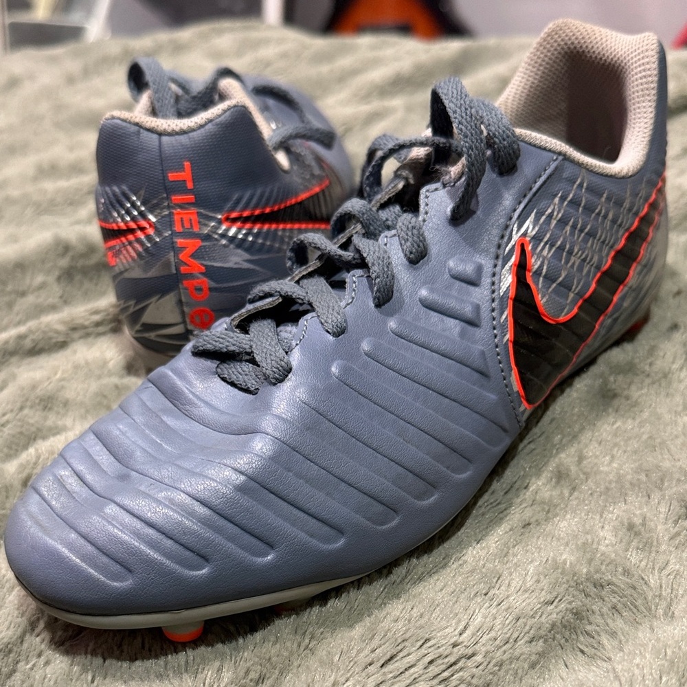 Nike Tiempo Kids Sneakers - Gray and Orange